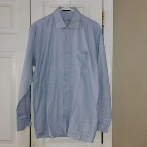Louis Philippe  classic fit  blue  white button down shirt Sz M
